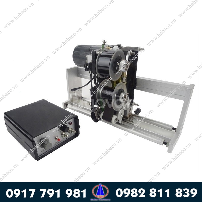 Máy indate gắn trên máy đóng gói nằm